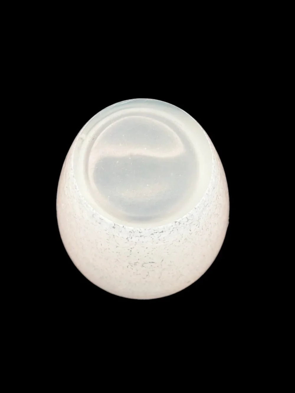VTG Norcrest art Glass Hand Blown Vase White w/ Cobalt Blue Rim 8.5”